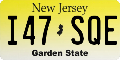 NJ license plate I47SQE