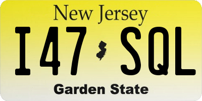 NJ license plate I47SQL