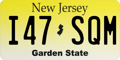 NJ license plate I47SQM