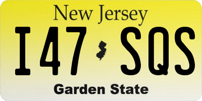 NJ license plate I47SQS