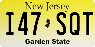 NJ license plate I47SQT