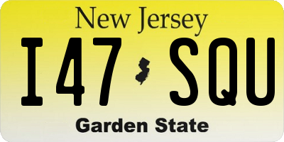 NJ license plate I47SQU
