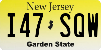 NJ license plate I47SQW
