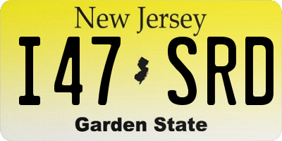 NJ license plate I47SRD