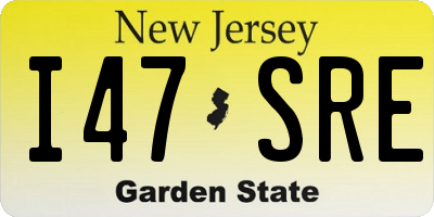 NJ license plate I47SRE