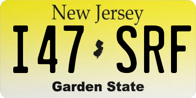 NJ license plate I47SRF