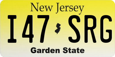 NJ license plate I47SRG