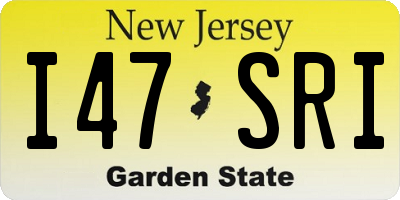 NJ license plate I47SRI