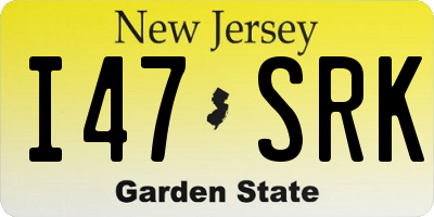 NJ license plate I47SRK
