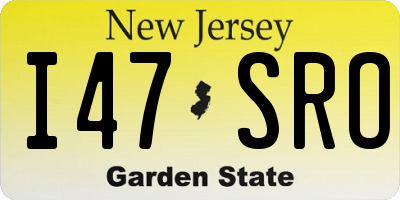 NJ license plate I47SRO