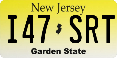 NJ license plate I47SRT