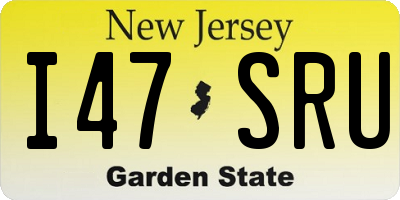 NJ license plate I47SRU