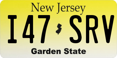 NJ license plate I47SRV