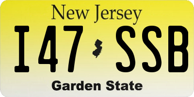 NJ license plate I47SSB