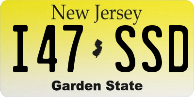 NJ license plate I47SSD