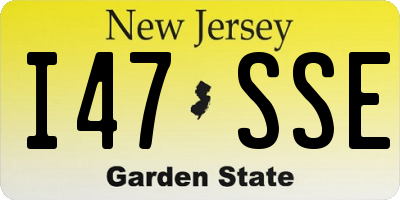 NJ license plate I47SSE