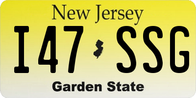NJ license plate I47SSG
