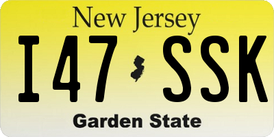NJ license plate I47SSK