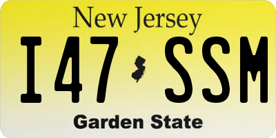 NJ license plate I47SSM