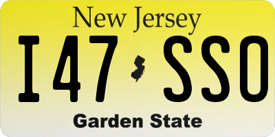 NJ license plate I47SSO