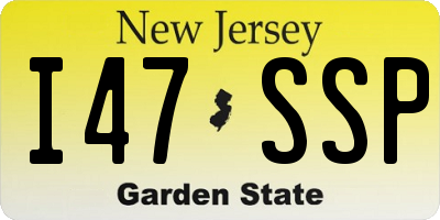 NJ license plate I47SSP