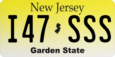 NJ license plate I47SSS