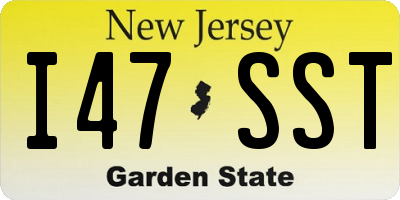 NJ license plate I47SST