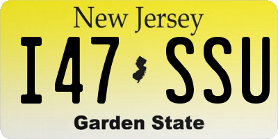 NJ license plate I47SSU