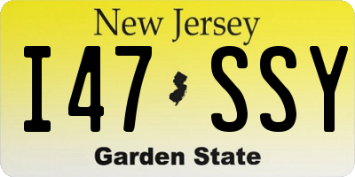 NJ license plate I47SSY