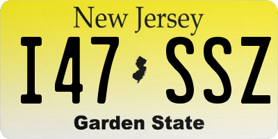 NJ license plate I47SSZ