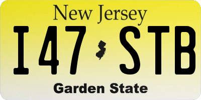 NJ license plate I47STB