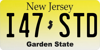 NJ license plate I47STD