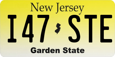 NJ license plate I47STE