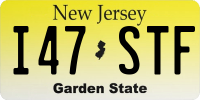 NJ license plate I47STF