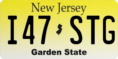 NJ license plate I47STG