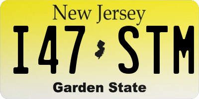 NJ license plate I47STM
