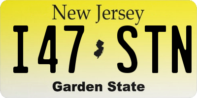NJ license plate I47STN