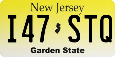 NJ license plate I47STQ