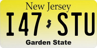 NJ license plate I47STU