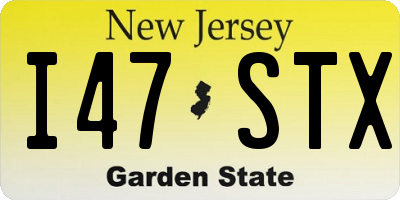 NJ license plate I47STX