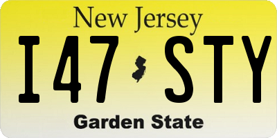 NJ license plate I47STY
