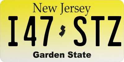 NJ license plate I47STZ