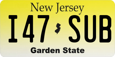 NJ license plate I47SUB