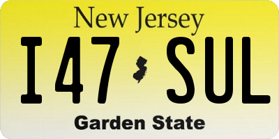 NJ license plate I47SUL