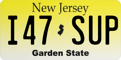 NJ license plate I47SUP