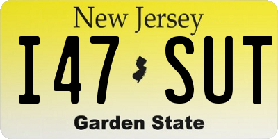 NJ license plate I47SUT