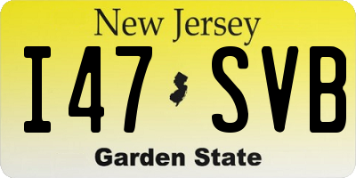 NJ license plate I47SVB