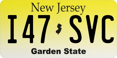 NJ license plate I47SVC