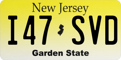 NJ license plate I47SVD