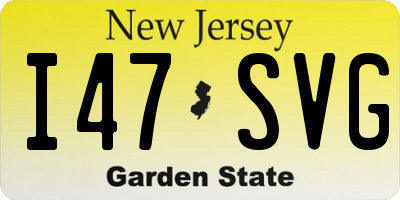NJ license plate I47SVG